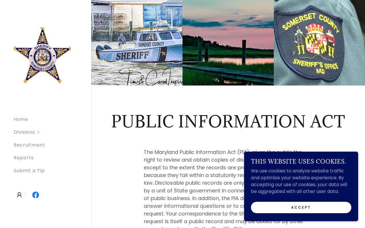 Somerset County municipal warrant guide showing Sheriff's Office MPIA instructions, fee estimates, and exemptions