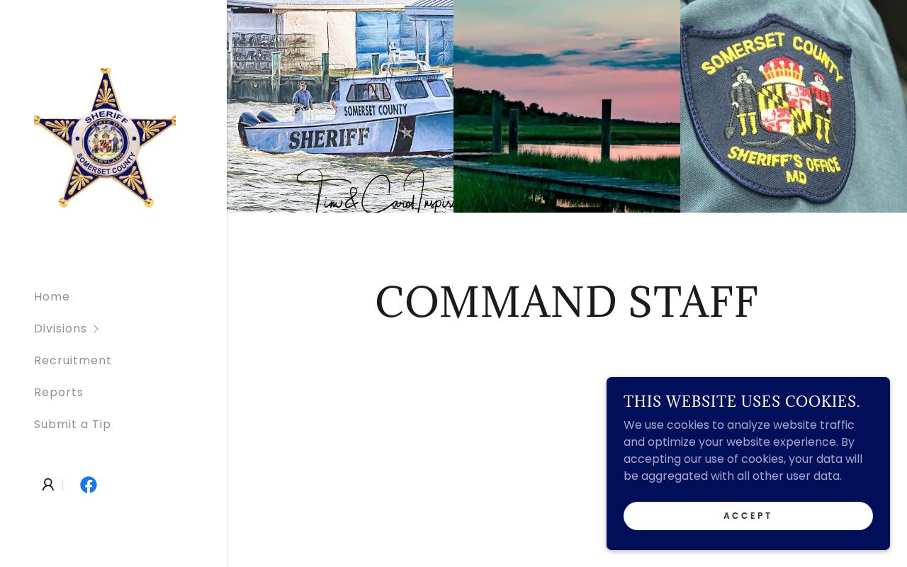 Somerset County warrant service divisions listed on the Sheriff's Office command staff page