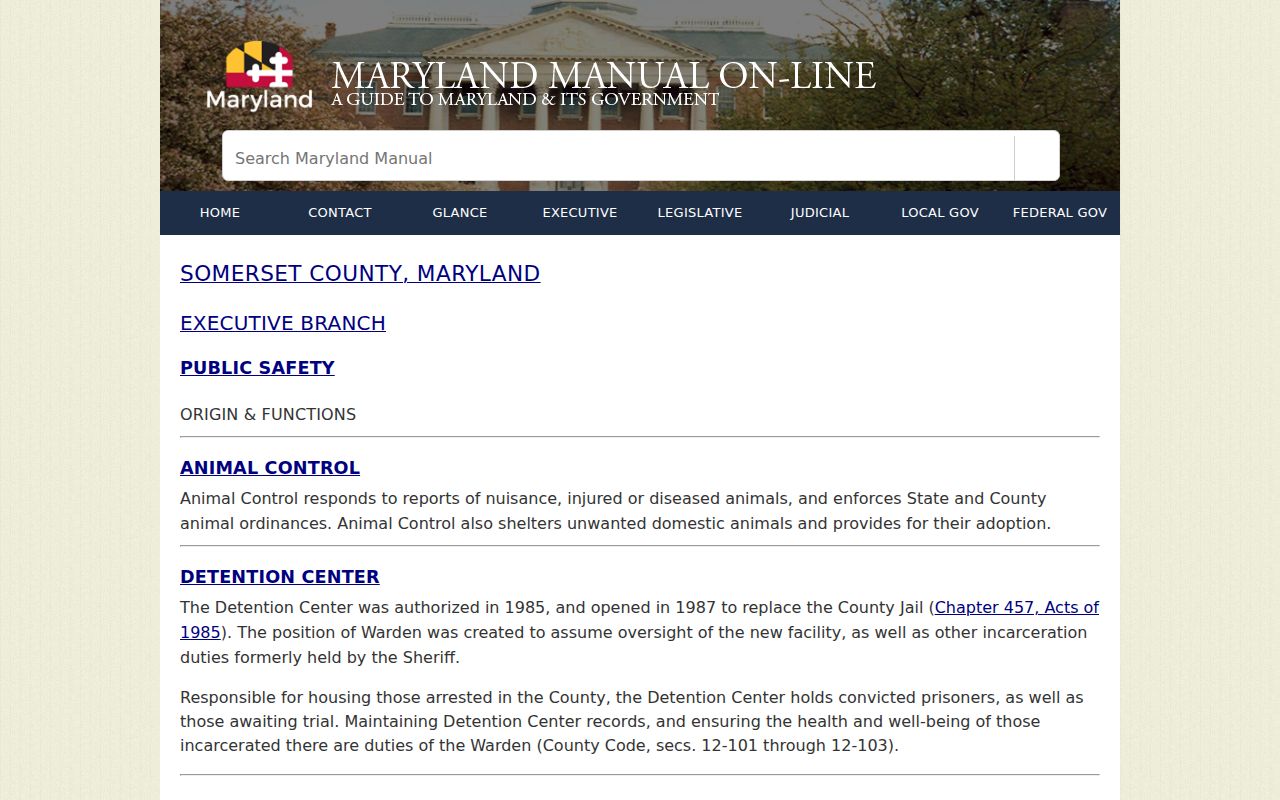 Crisfield warrant records guide showing the county detention center custody history